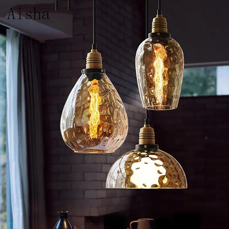 Industrial glass pendant