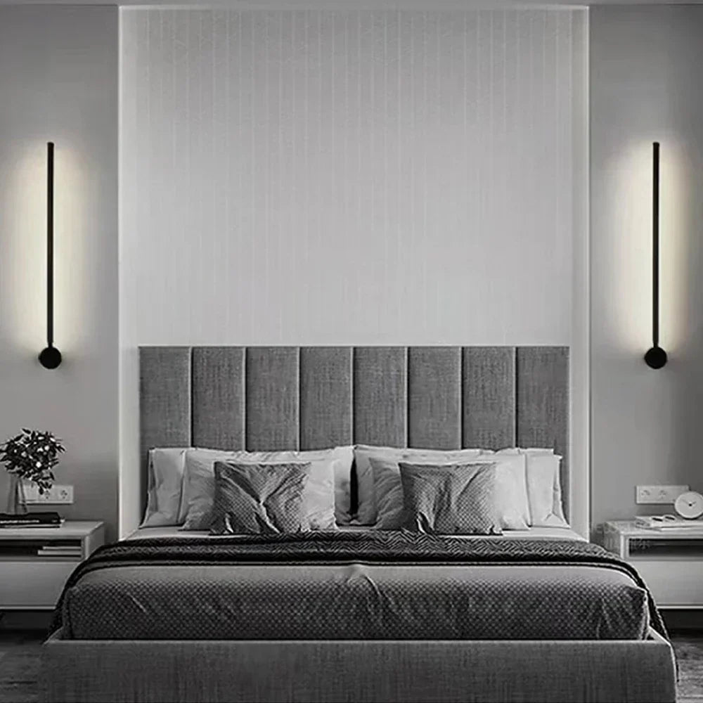 White strip wall light in a hallway