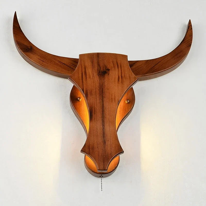 Cow wall light in a farmhouse kitchen