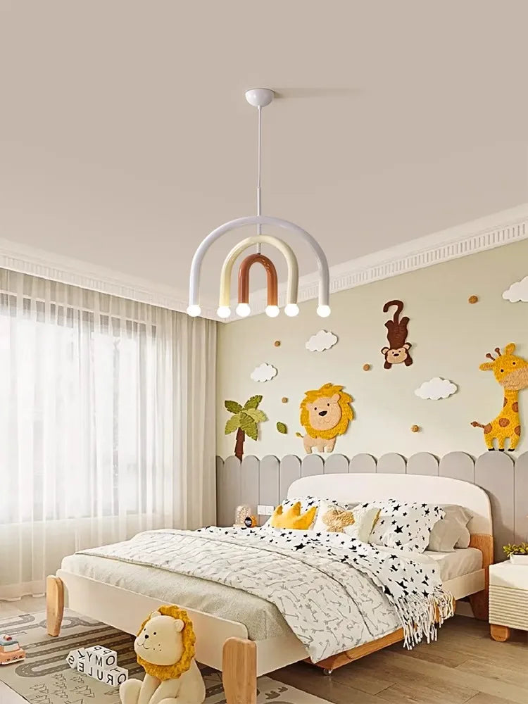 Pink pendant in a kids' bedroom