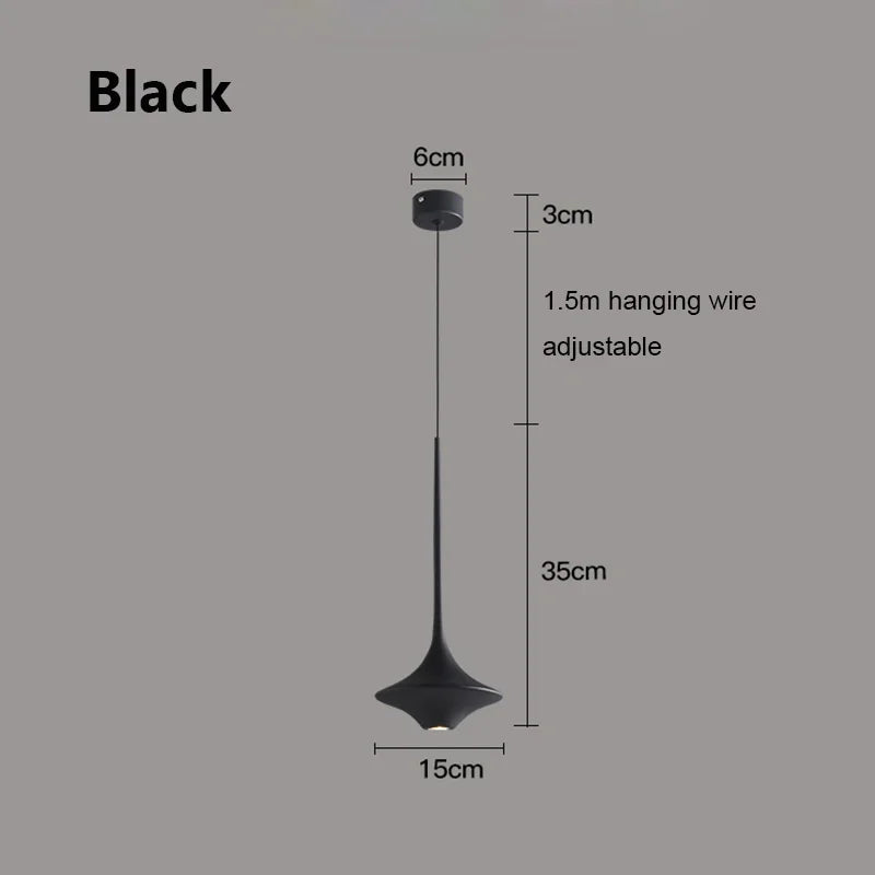 Modern Pendant, Black, Blue or White, view 7