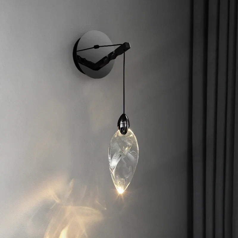 Crystal water drop wall light