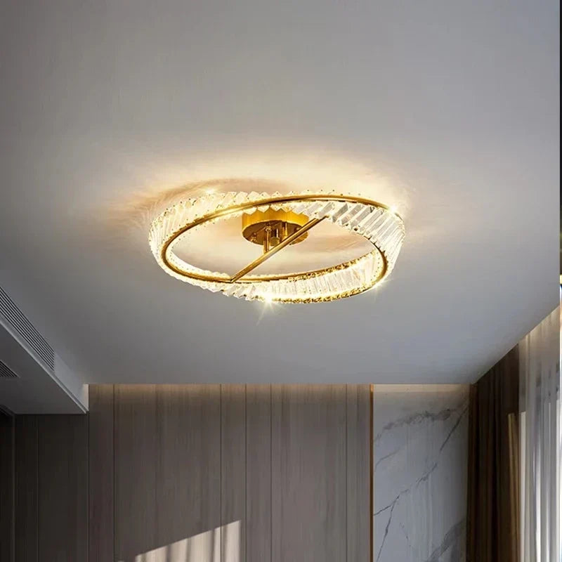 Crystal ring ceiling light