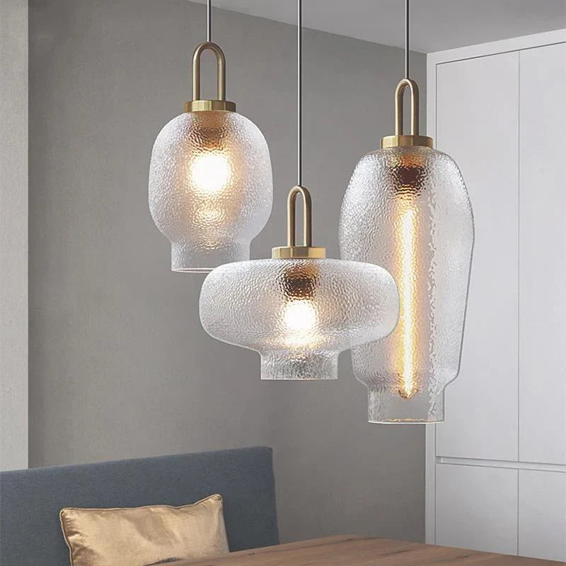 Tall glass lamp