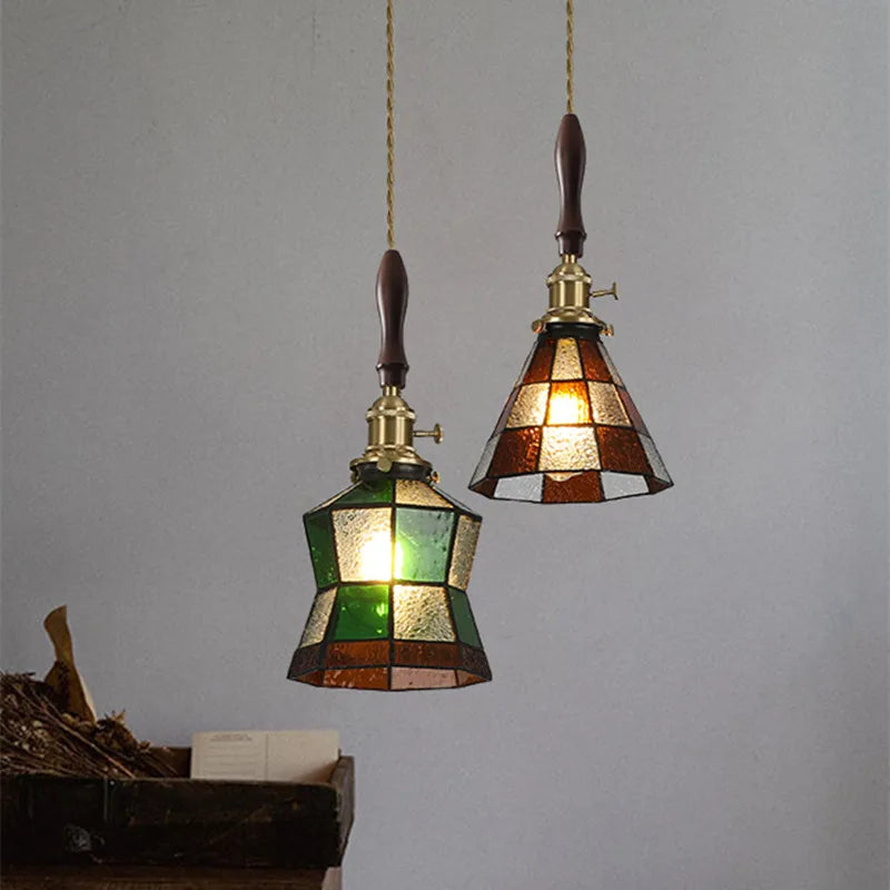 Brass glass pendant