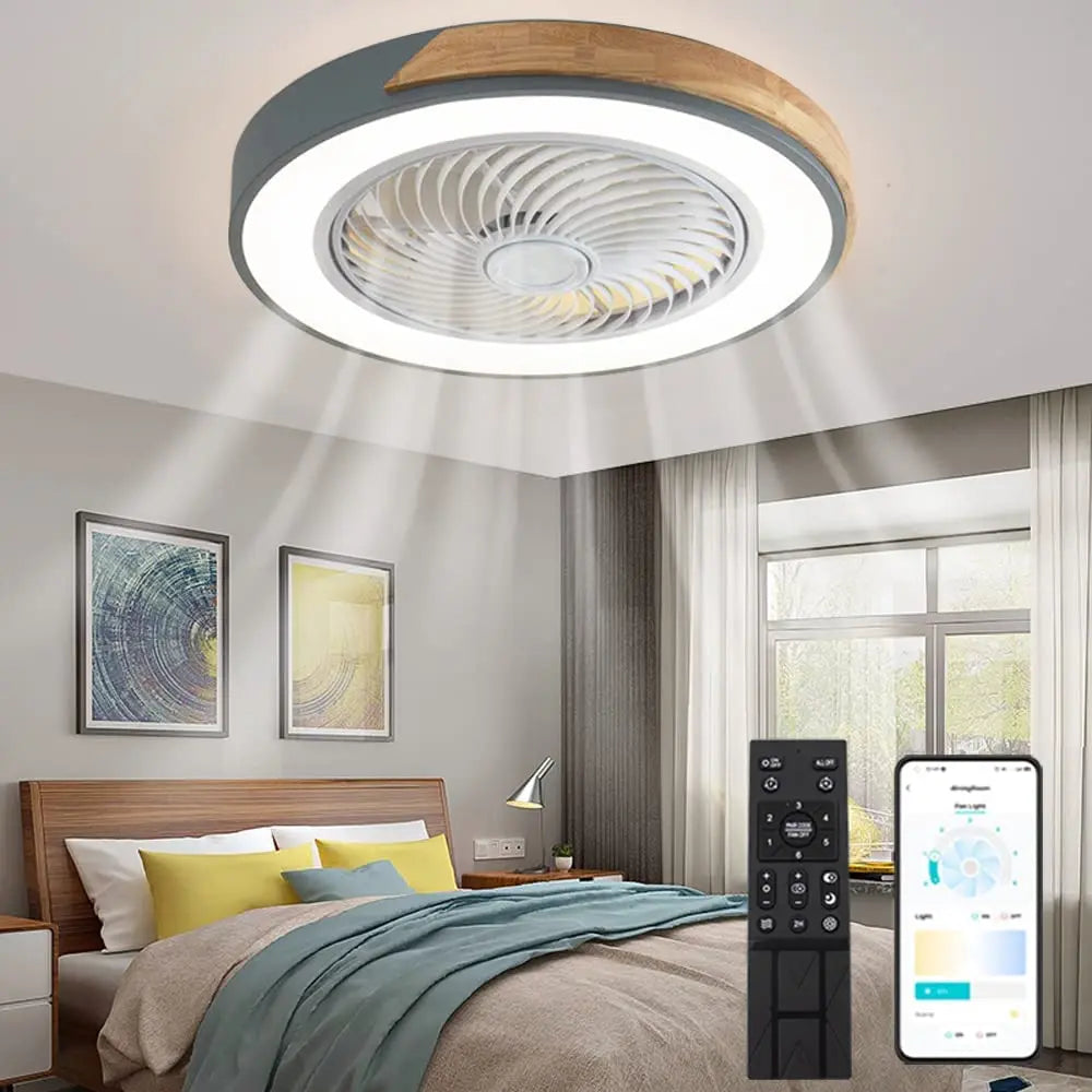 Wood remote ceiling light