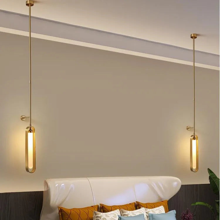 Gold vertical sconce