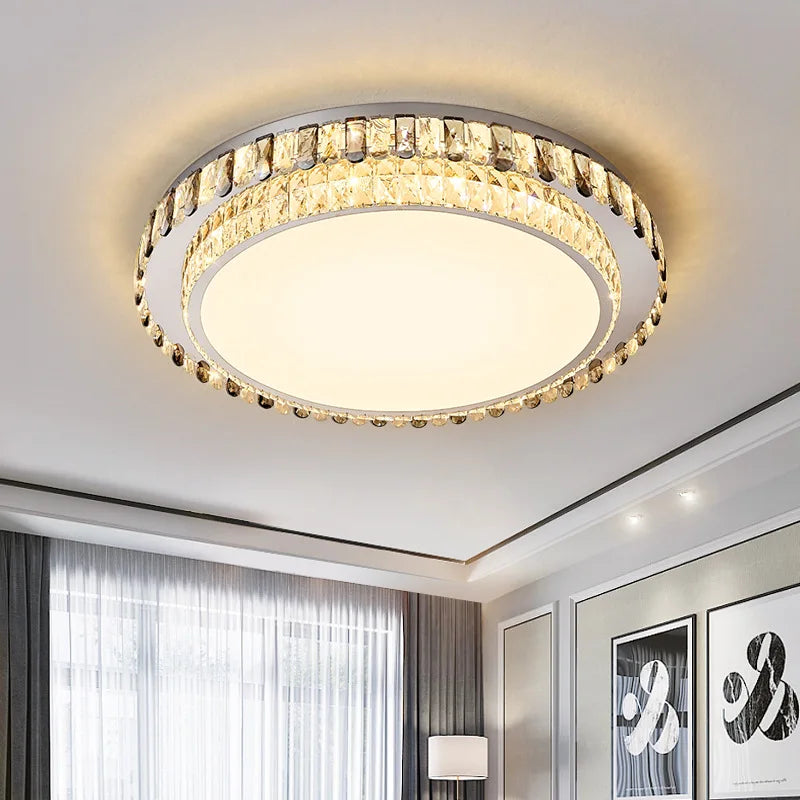 Square crystal flush mount