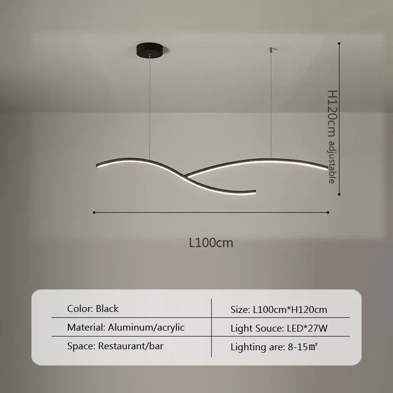 Acrylic Linear LED Pendant, view 9