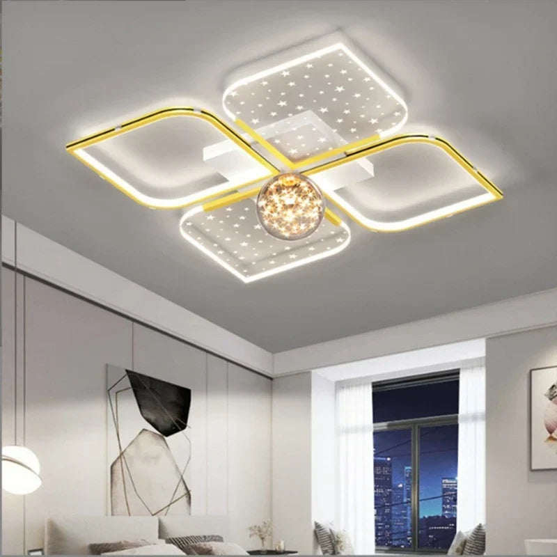 Blue gold flush mount