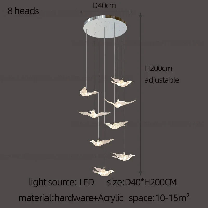 Bird LED Chandelier, view 12