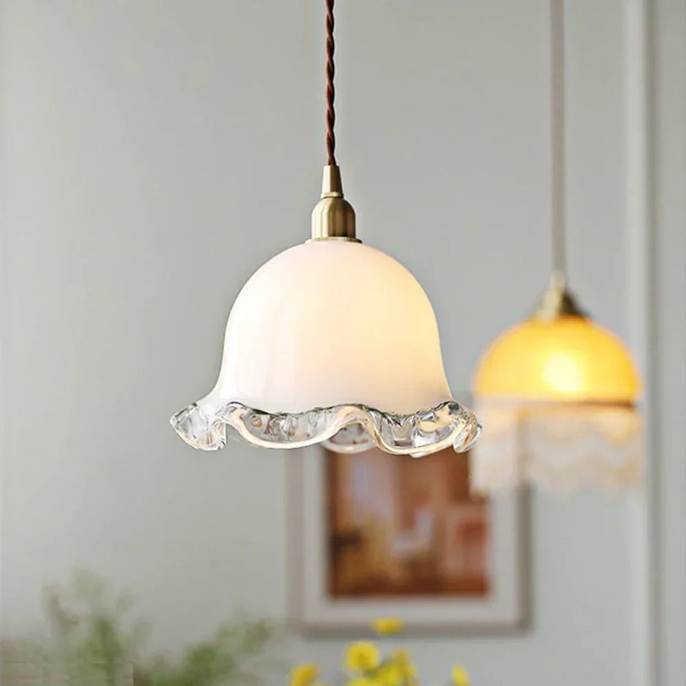 White glass pendant