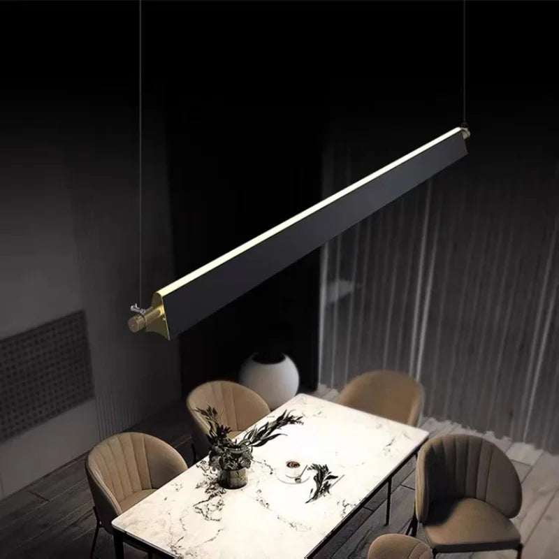 Black Linear LED Pendant, view 3