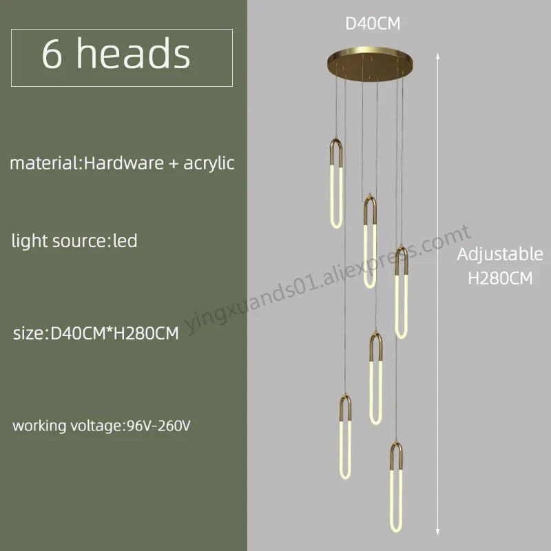 Nordic Loft LED Chandelier, view 8