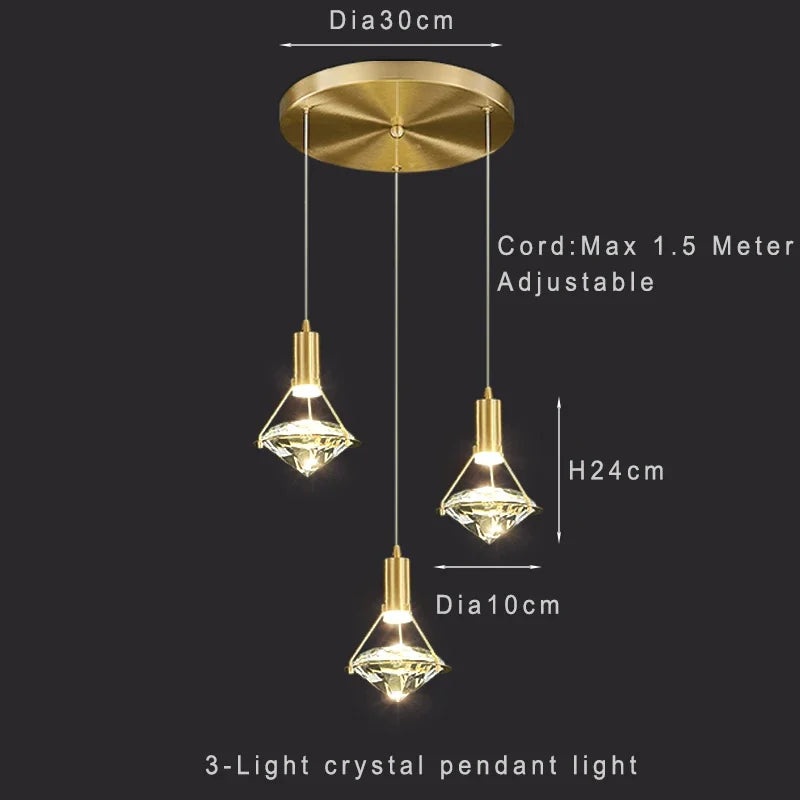 Adjustable Crystal Pendant, view 9