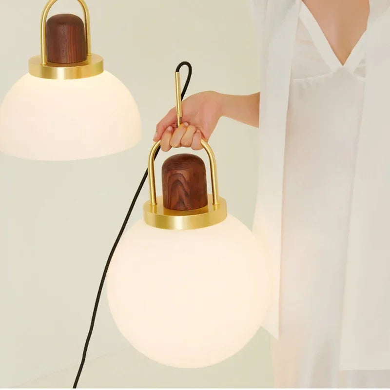 Modern Wood and Glass Pendant, view 10