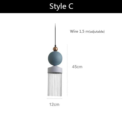 Minimalist Iron and Glass Pendant, view 7