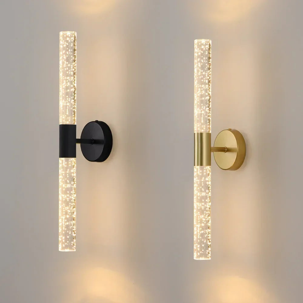 Gold crystal sconce