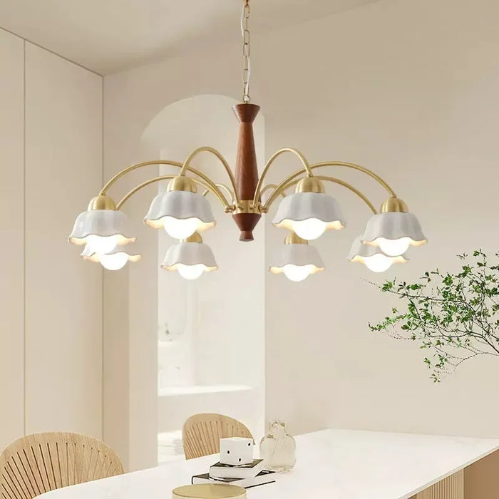 Ceramic flower chandelier