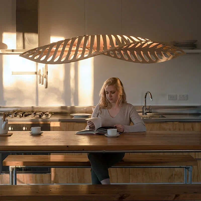 Wicker linear pendant