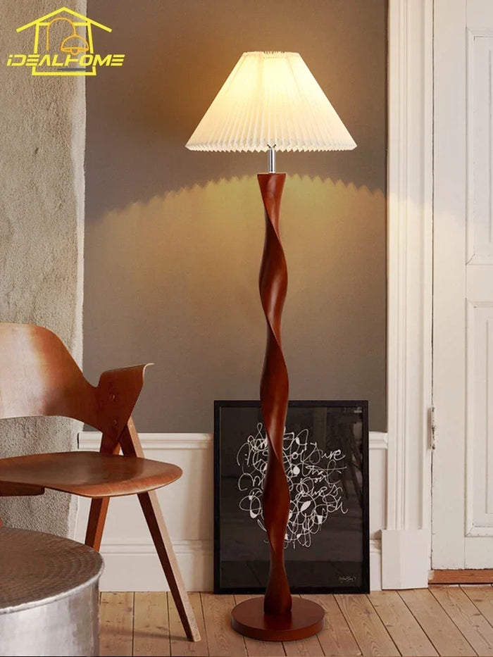Classic wood floor lamp