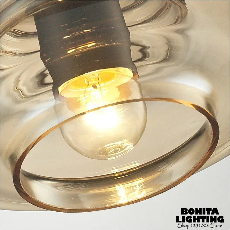Clear or Amber Glass Pendant, view 4