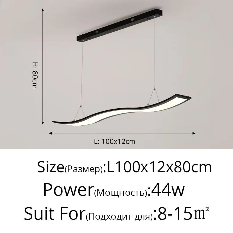 Nordic LED Linear Pendant, view 12