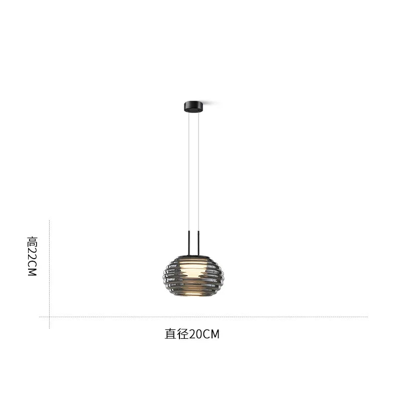 Modern Glass Pendant, Light Gray, view 6