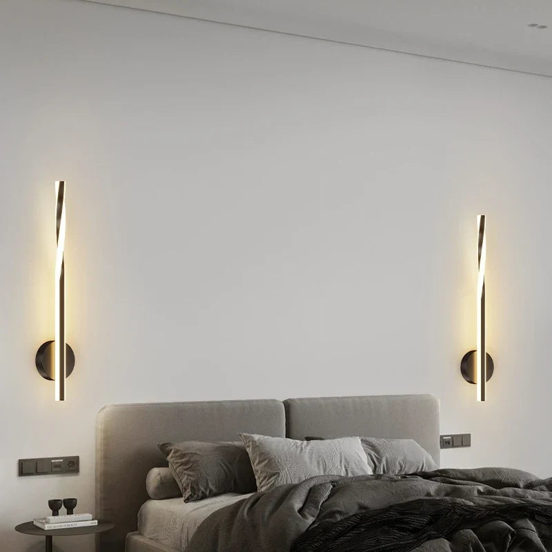 Minimalist LED wall light with remote dimming