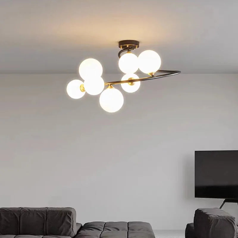 Glass ball chandelier