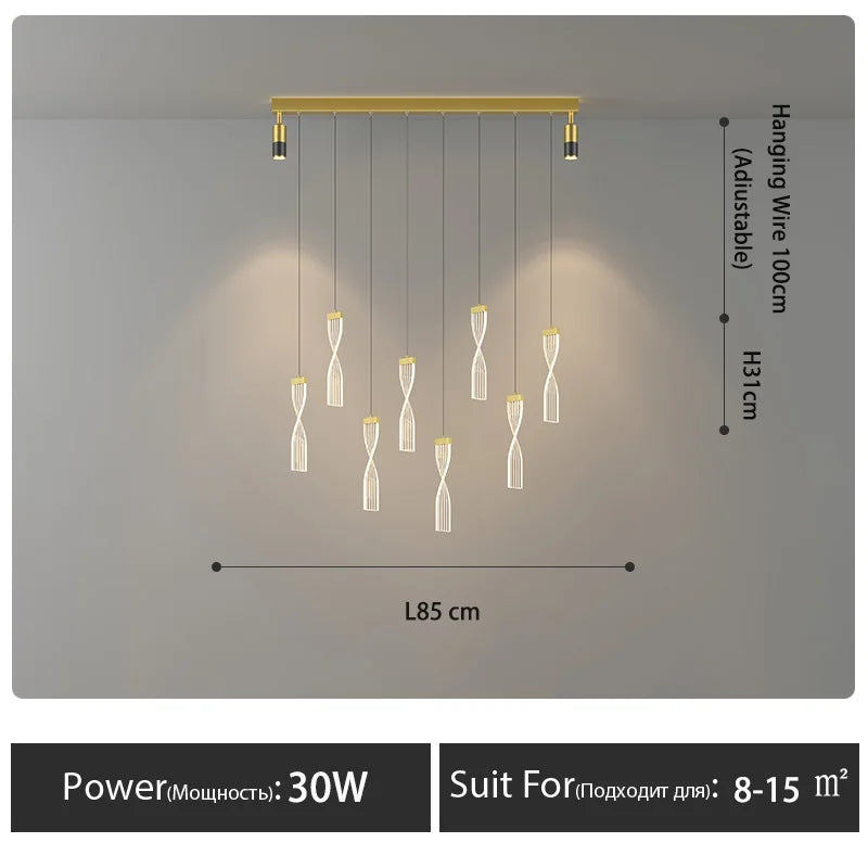 Nordic LED Linear Pendant, view 11