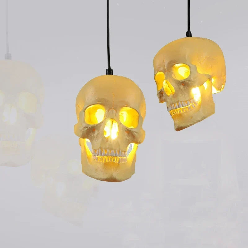 Retro skull pendant light