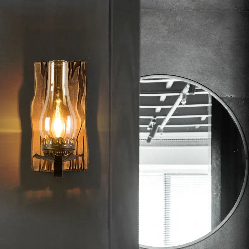 Wood Glass Loft Sconce, view 3