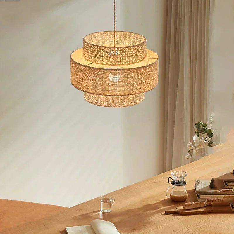 Wabi sabi rattan lamp