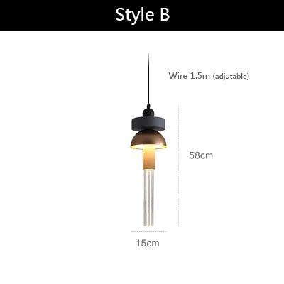 Minimalist Iron and Glass Pendant, view 8