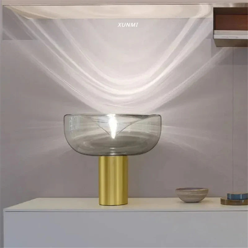 Glass bedside lamp