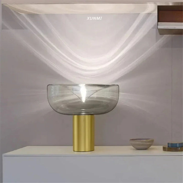 Glass bedside lamp