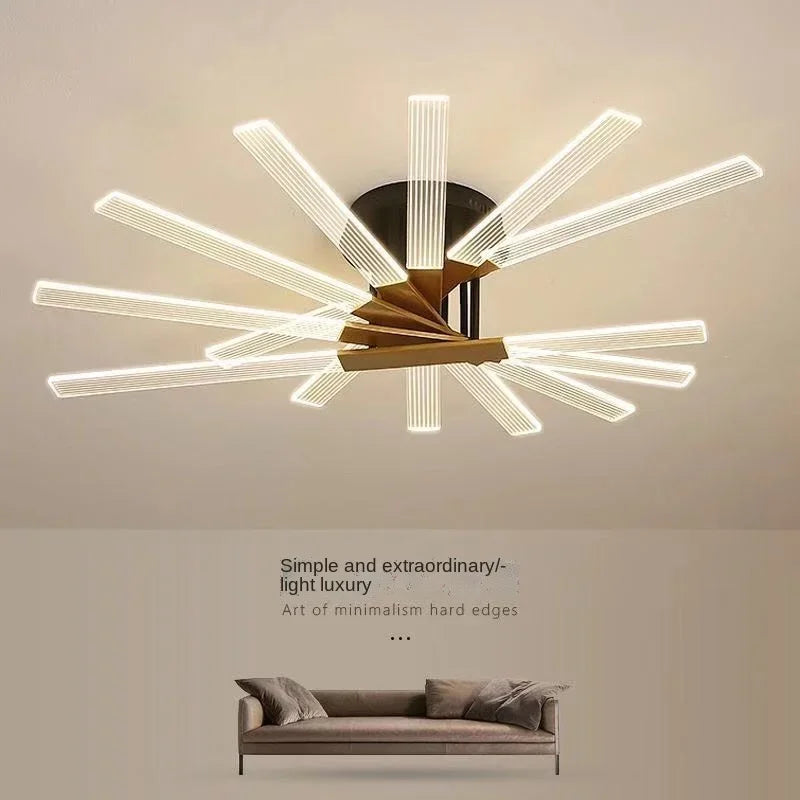 Chrome multi-head chandelier