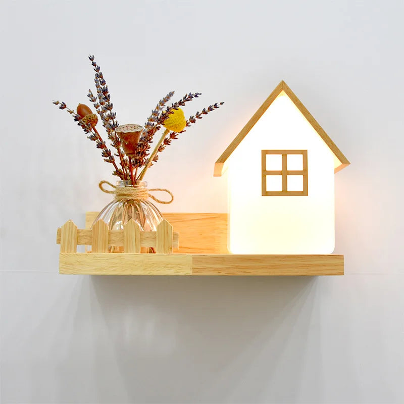 Wood planter sconce