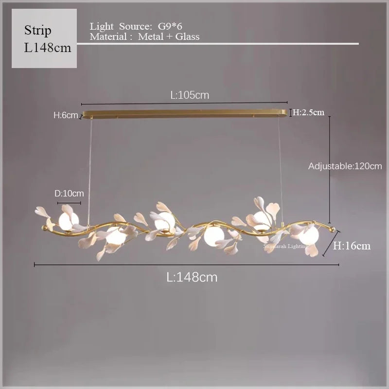 Luxury Ginkgo LED Chandelier, view 10
