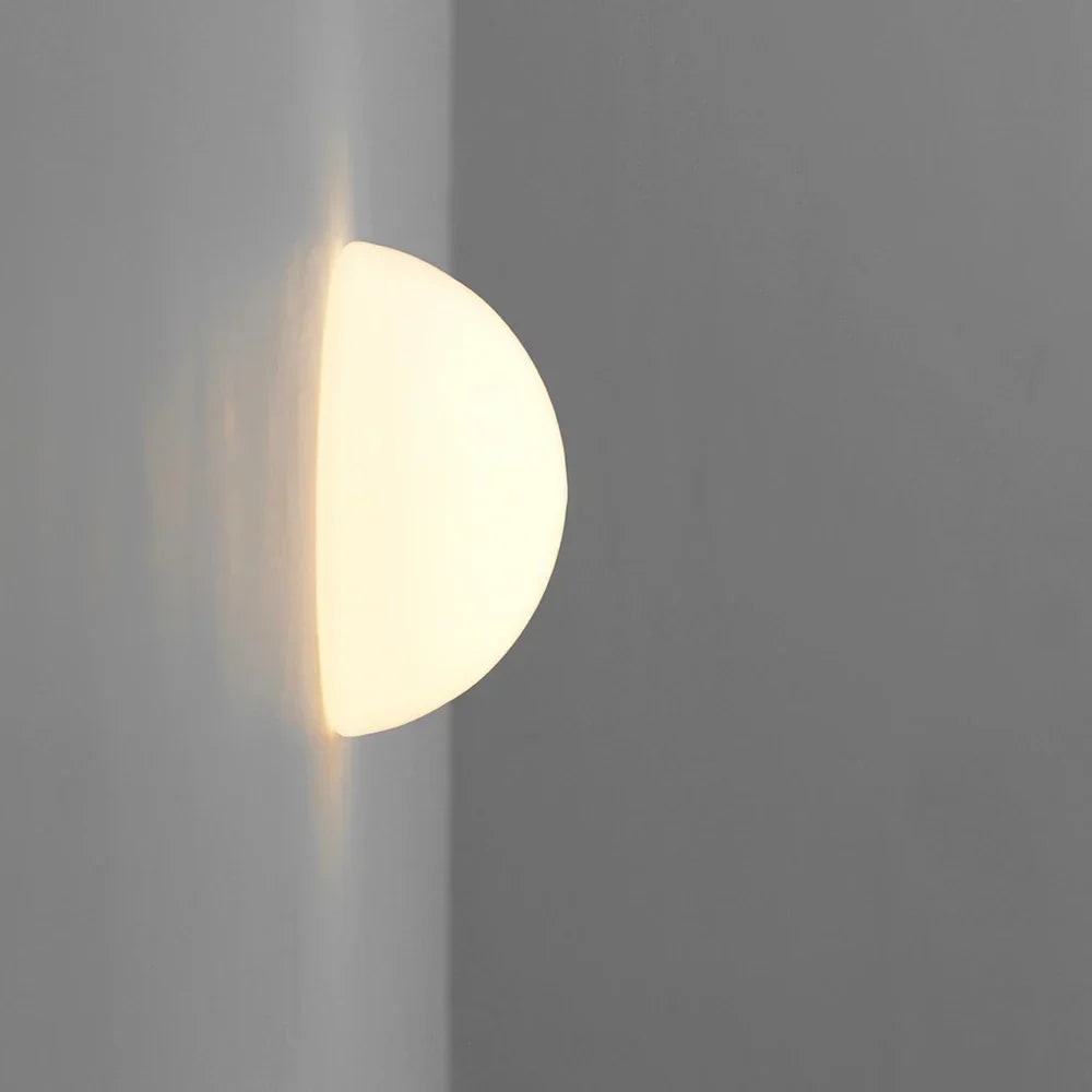 Nordic white glass hemisphere wall light