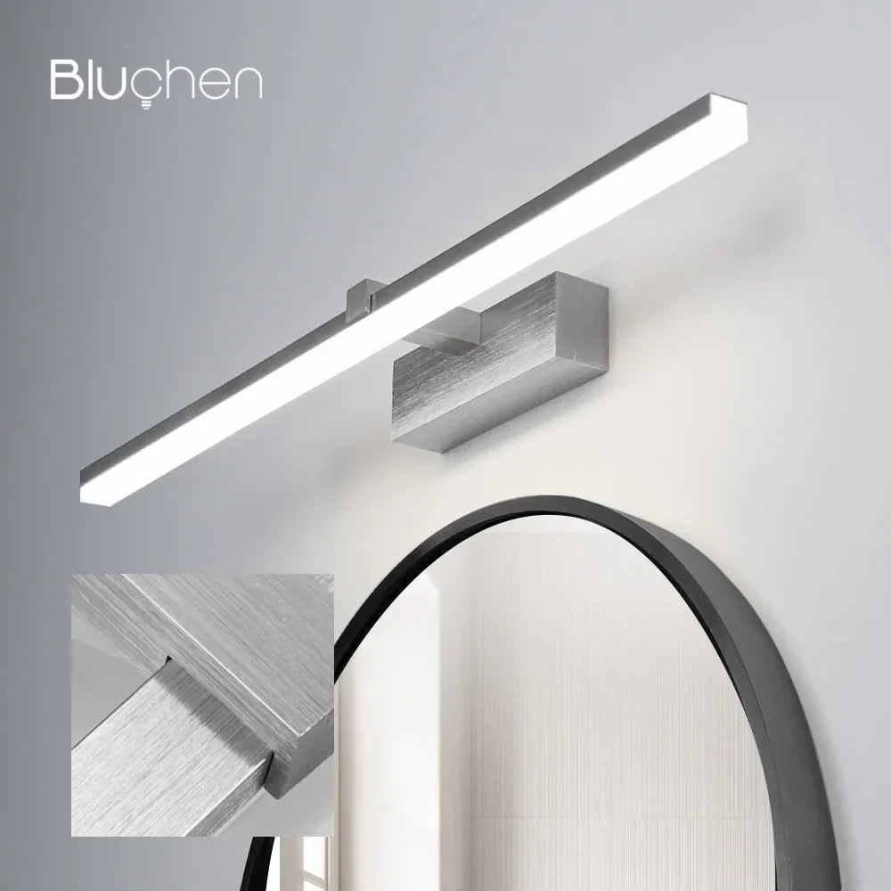 Acrylic LED light above a mirror