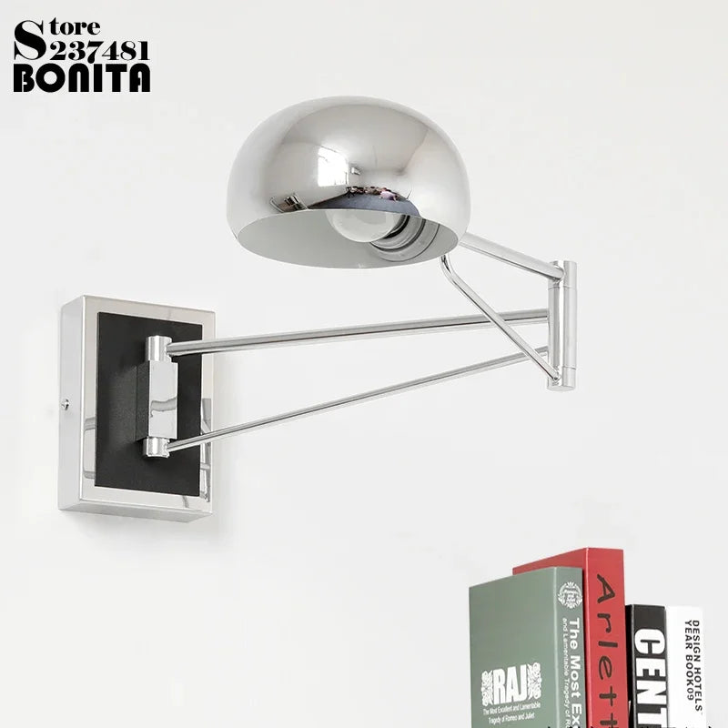 Retractable dimmable wall light