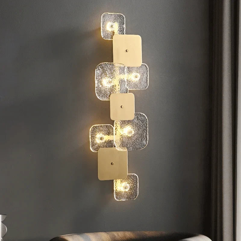 Copper LED multi-head wall light