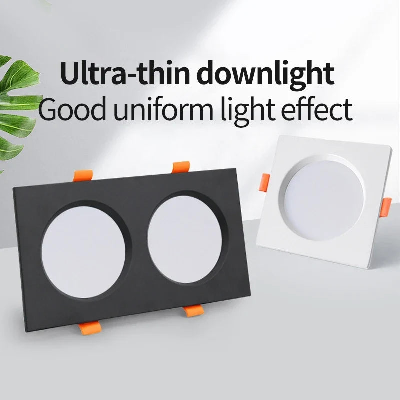 Double head recessed spotlight