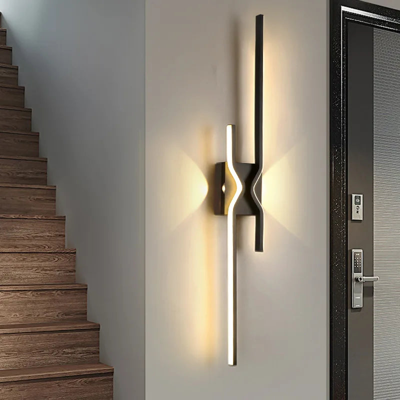 Modern black LED wall light