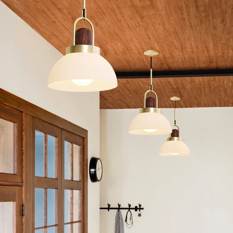 Modern Wood and Glass Pendant, view 3