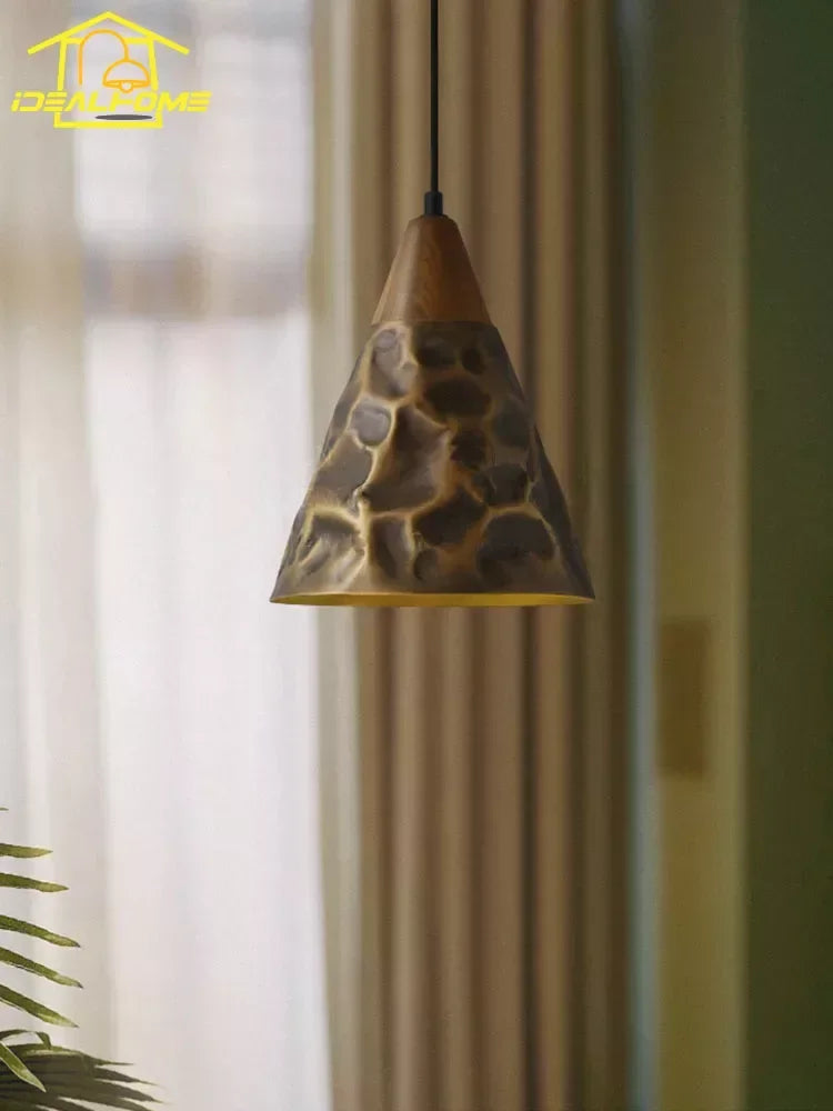 Walnut pendant over a dining table