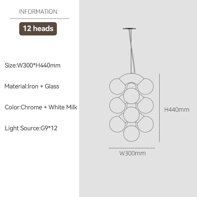 Glass Cluster Chandelier, view 12