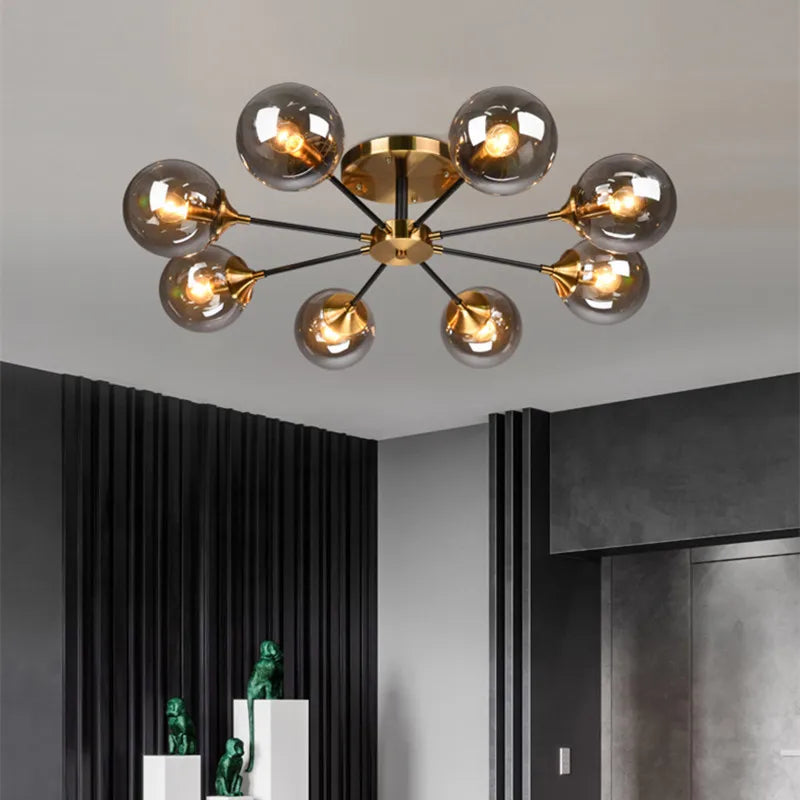 Glass ball chandelier